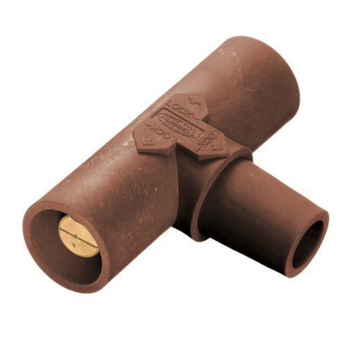 Hubbell Wiring Device-Kellems HBLPTBN Series 16 Paralleling Tee (Female-Male-Male) - Brown
