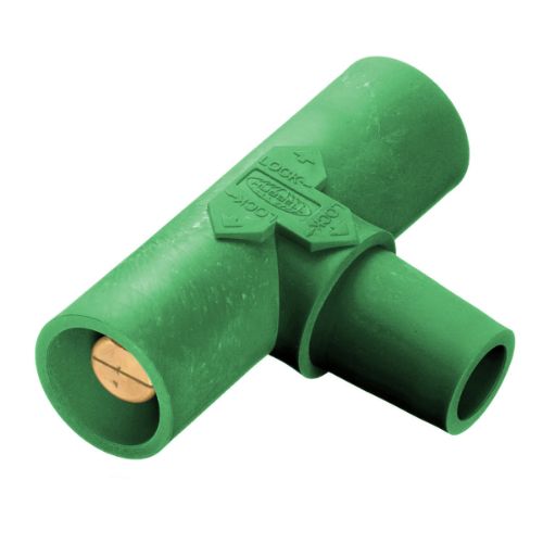 Hubbell Wiring Device-Kellems HBLPTGN Series 16 Paralleling Tee (Female-Male-Male) - Green