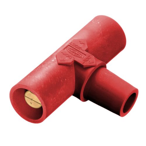 Hubbell Wiring Device-Kellems HBLPTR Series 16 Paralleling Tee (Female-Male-Male) - Red
