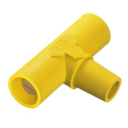 Hubbell Wiring Device-Kellems HBLPTY Series 16 Paralleling Tee (Female-Male-Male) - Yellow