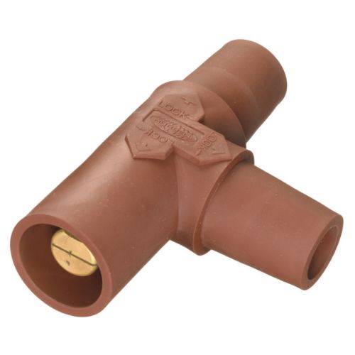 Hubbell Wiring Device-Kellems HBLTBN Series 16 Tapping Tee (Female-Female-Male) - Brown