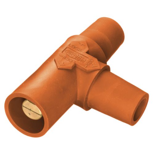 Hubbell Wiring Device-Kellems HBLTO Series 16 Tapping Tee (Female-Female-Male) - Orange
