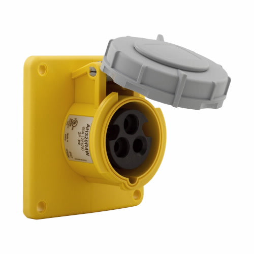 Arrow Hart Receptacle Pin&Sleeve 20A 125V 2P3W White  Yellow