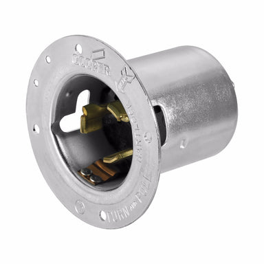 125V/250V, 50A California Standard Steel Locking Flanged Inlet