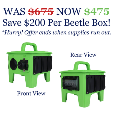 Beetle Box Green, Stackable Spider Box- 50A 125/250V