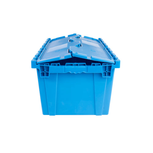 Hand Held Attached Lid Container 27x17x12- Blue