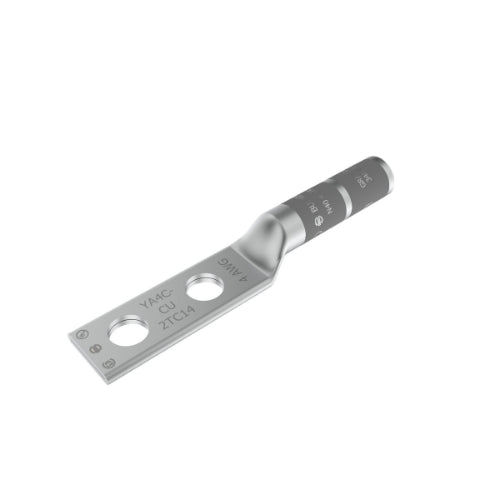 4 AWG Two Hole Uninsulated Copper Compression Terminal