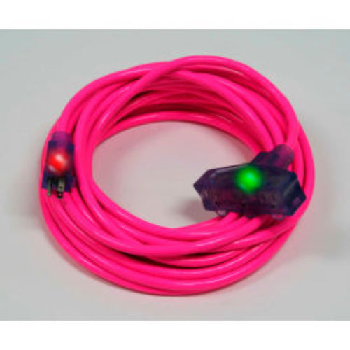 Century Wire And Cable 100' 12/3 SJTW Pro Glo Tri Tap Extension Cord Pink