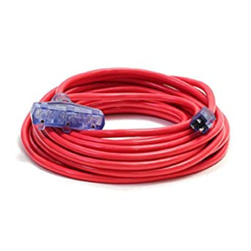 Century Wire And Cable 50' 12/3 SJTW Pro Glo Tri Tap Extension Cord Red
