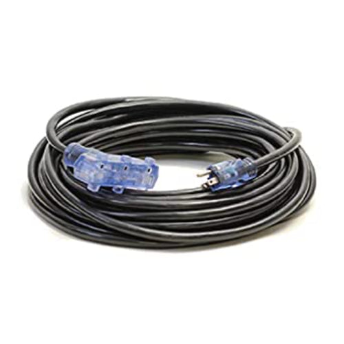 Century Wire And Cable 50' 12/3 SJTW Pro Glo Tri Tap Extension Cord Black