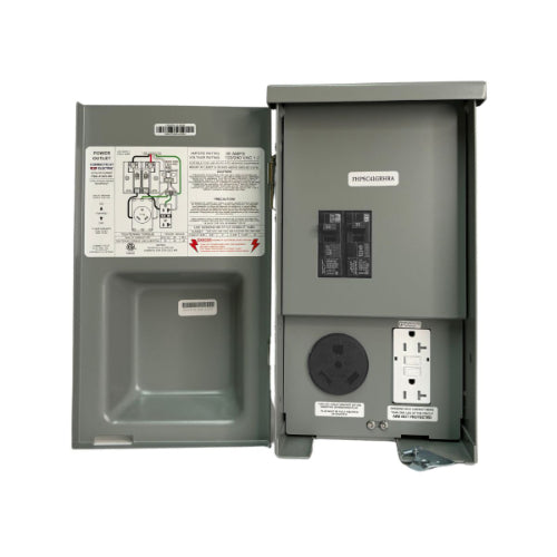 30A RV Power Outlet with Optional Circuit Breaker & GFCI Receptacle, NEMA 3R