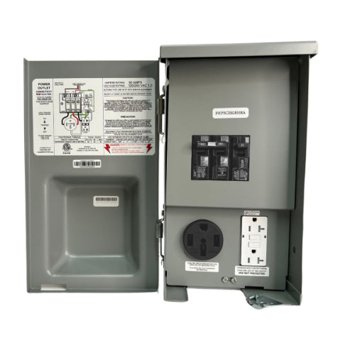 50A Power Outlet Box, NEMA 3R and ETL listed.
