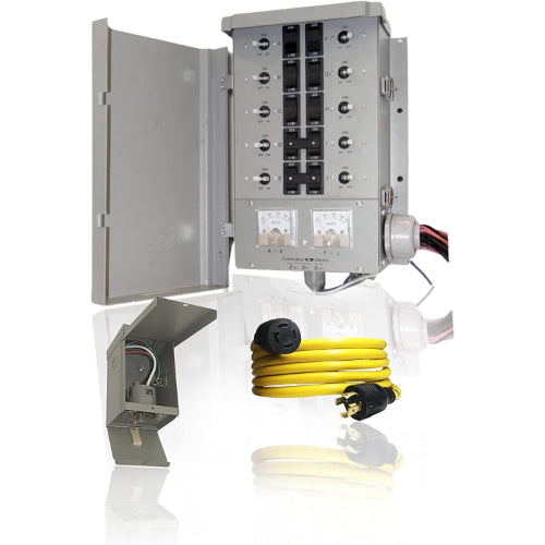 10-circuit G2 manual transfer switch kit w/ outlet, 25' cord.