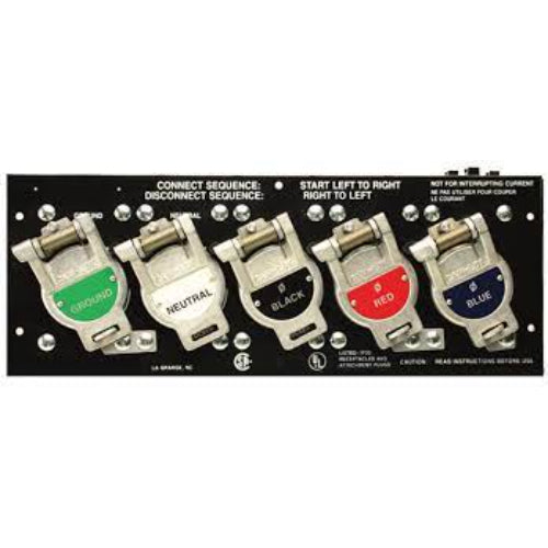 E0400 Male 5 Posi Panel Green White Black Red Blue