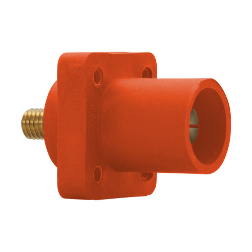 Insulated Male Receptacle Threaded Stud 3/4" Orange