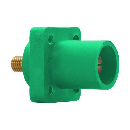 Insulated Male Receptacles - 3/4  Threaded Stud - Green