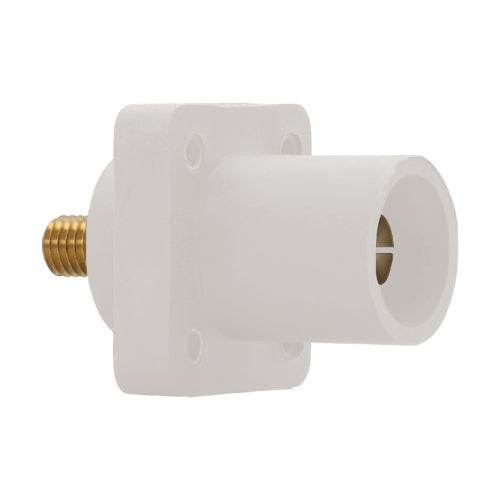 Insulated Male Receptacle Threaded Stud 3/4" White