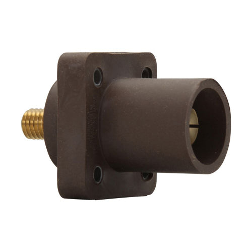 Insulated Male Receptacle Threaded Stud 3/4" Brown