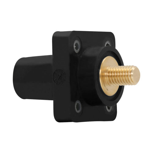 Insulated Female Receptacle Threaded Stud 3/4" Black