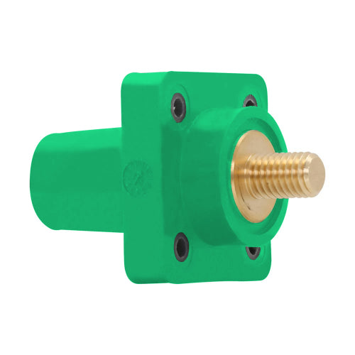 Insulated Female Receptacles - 3/4  Threaded Stud - Green