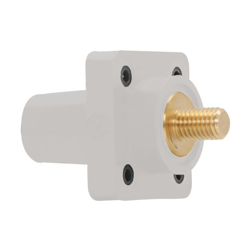 Insulated Female Receptacles - 3/4  Threaded Stud - White