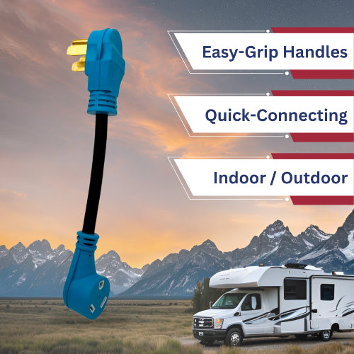 Dogbone Cable Adapter for RV/EV, 50A Plug to 30A Connector