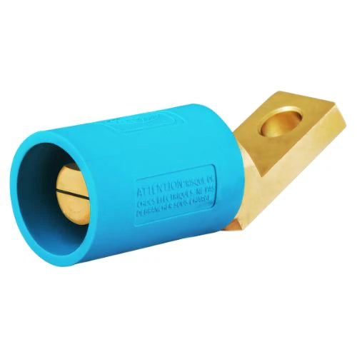 Hubbell Wiring Device-Kellems HBLMOABL Series 16 Offset Straight Style Angled Devices, Male -Blue