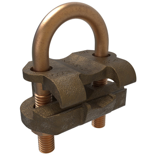 Bronze U Bolt 500 - 300 KCMIL ULCSA, 1/2-3/4 Pipe Size