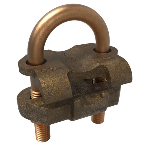 Bronze U Bolt 4 AWG-8 SOL ULCSA, 1/2-3/4 Pipe Size