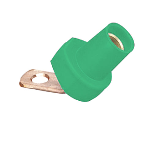 Female Angled Bus Bar Camlock, Green #2 - 4/0