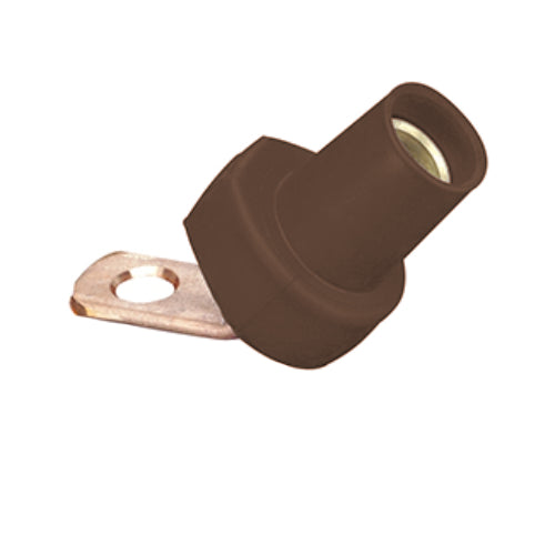 Female Angled Bus Bar Camlock, Brown #2 - 4/0