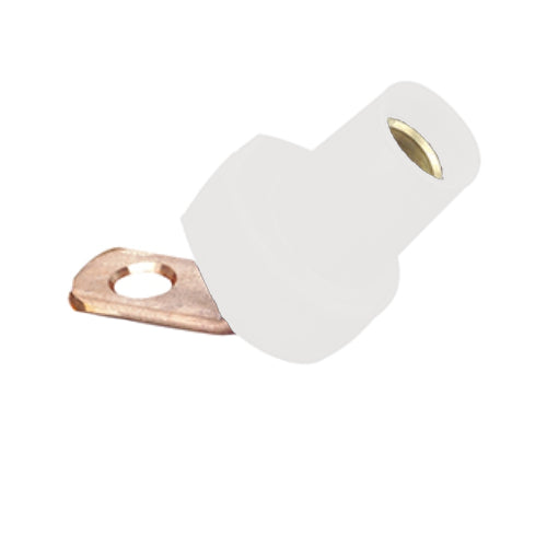 Female Angled Bus Bar Camlock, White #2 - 4/0
