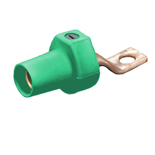 Leviton Offset Female Panel Mount with bus bar - Green