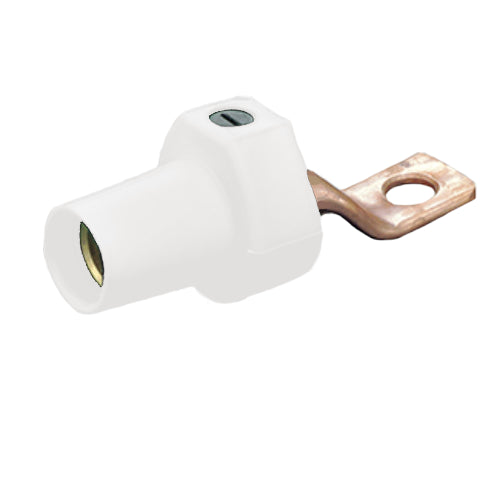 Leviton Offset Female Panel Mount with bus bar - White