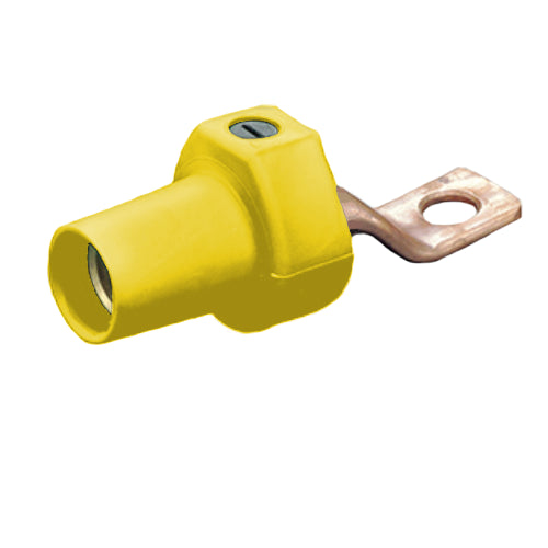 Leviton Offset Female Panel Mount with bus bar - Yellow