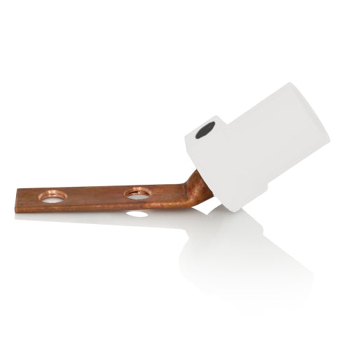 Male Angled Bus Bar Camlock #2 - 4/0, White