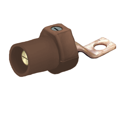 Leviton Offset Male Panel Mount with bus bar - Brown