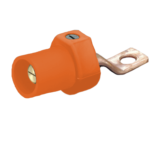 Leviton Offset Male Panel Mount with bus bar - Orange