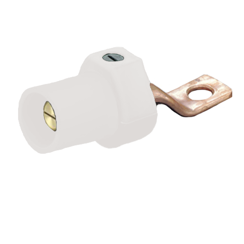 Leviton Offset Male Panel Mount with bus bar - White