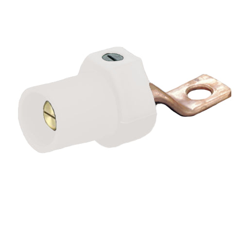 Leviton Offset Male Panel Mount with bus bar - White