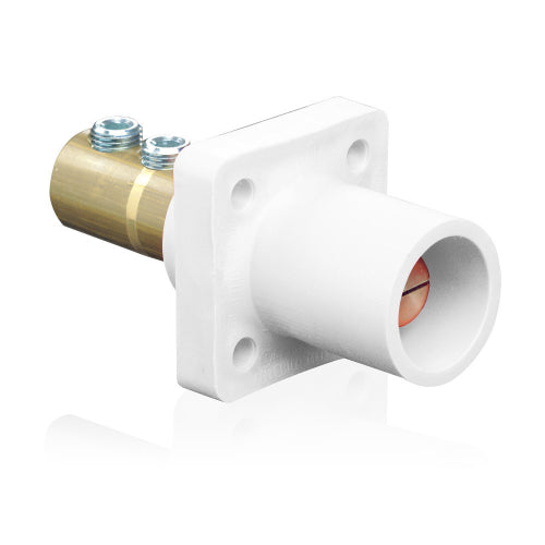 Leviton White Male DSS Panel Receptacle Taper Nose 2/0-4/0