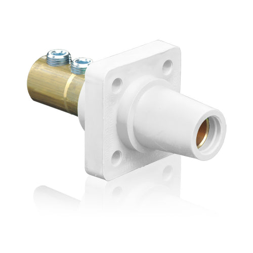 Leviton White Female DSS Panel Receptacle Taper Nose 2/0-4/0