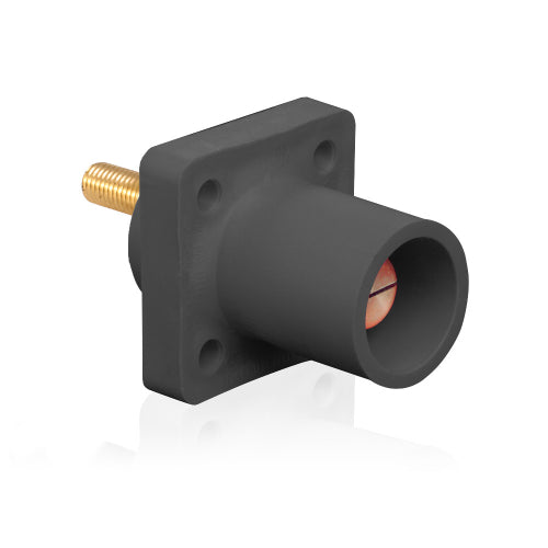 Leviton Black Male Panel Receptacle Thread Stud 1.125"Tap Nose#2-4/0