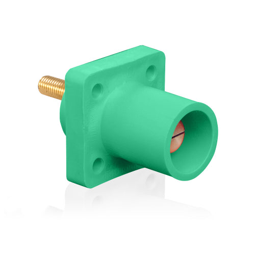 Leviton Green Male Panel Receptacle Thread Stud 0.75"Tap Nose #2-4/0