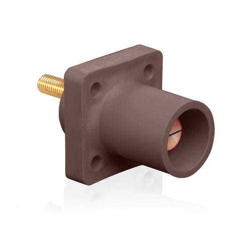 Leviton Brown Male Panel Receptacle Thread Stud 0.75"Tap Nose #2-4/0