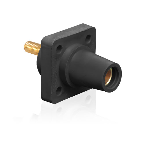 Leviton Black Female Panel Receptacle Thrd Stud 1.125"Tap Nose#2-4/0