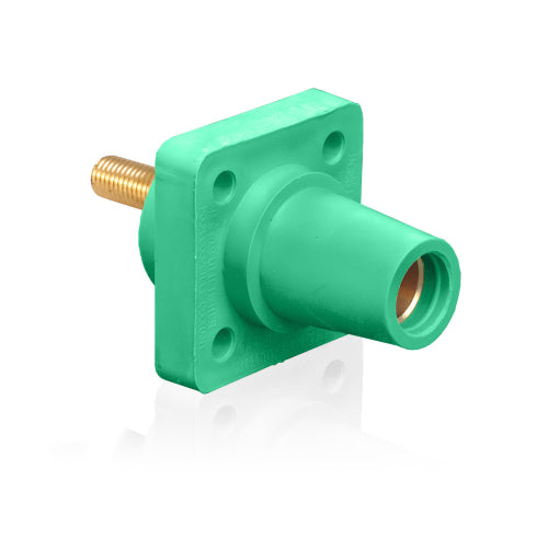 Leviton Green Female Panel Receptacle Thrd Stud 1.125"Tap Nose#2-4/0