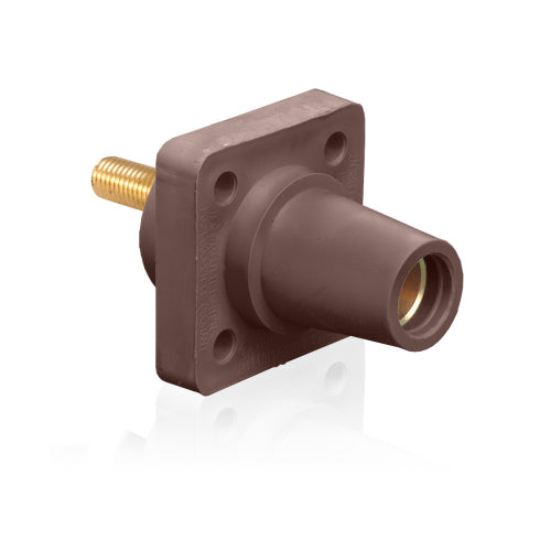 Leviton Brown Female Panel Receptacle Thrd Stud 1.125"Tap Nose#2-4/0