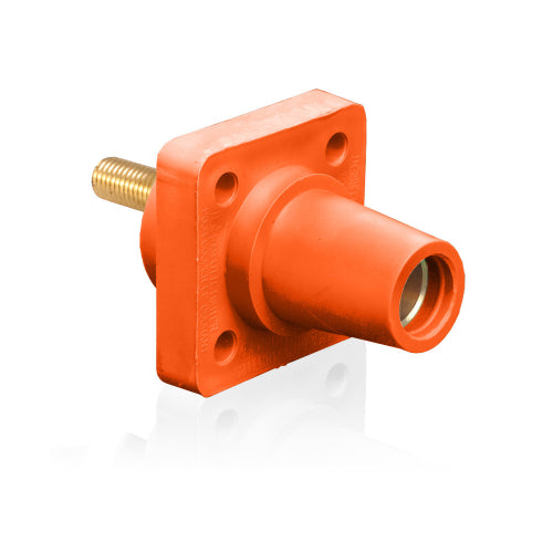 Leviton Orange Female Panel Receptacle Thrd Stud1.125"Tap Nose#2-4/0