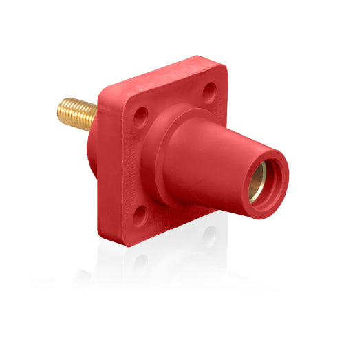 Leviton Red Female Panel Receptacle Thrd Stud 1.125"Tap Nose #2-4/0